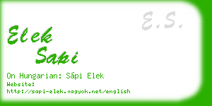 elek sapi business card